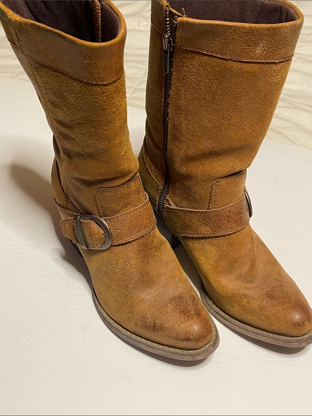 Durango Brown Women’s Leather Mid-Calf Harness Boots Size 6 1/2